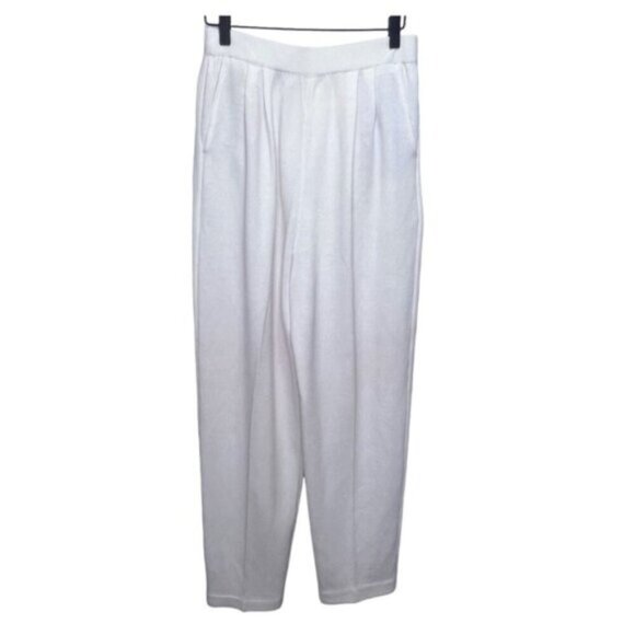 VINTAGE St John Collection Marie Gray Santana Knit Ivory Knit Pant Sweater Set - Picture 9 of 16
